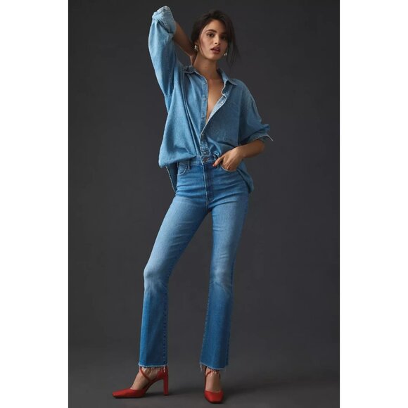 NWT Mother The Hustler Ankle Fray in Layover Stretch Crop Jeans 27 - Picture 9 of 12